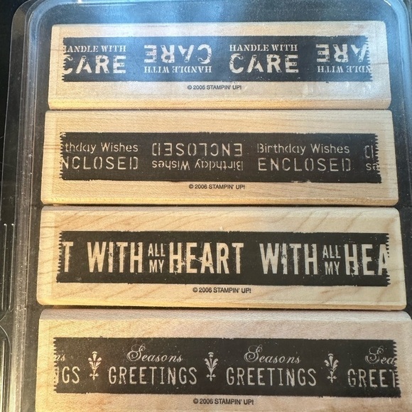Stamping Up Rubber Stamps crafts scrapbooking Handle with Care Retired - Picture 1 of 5